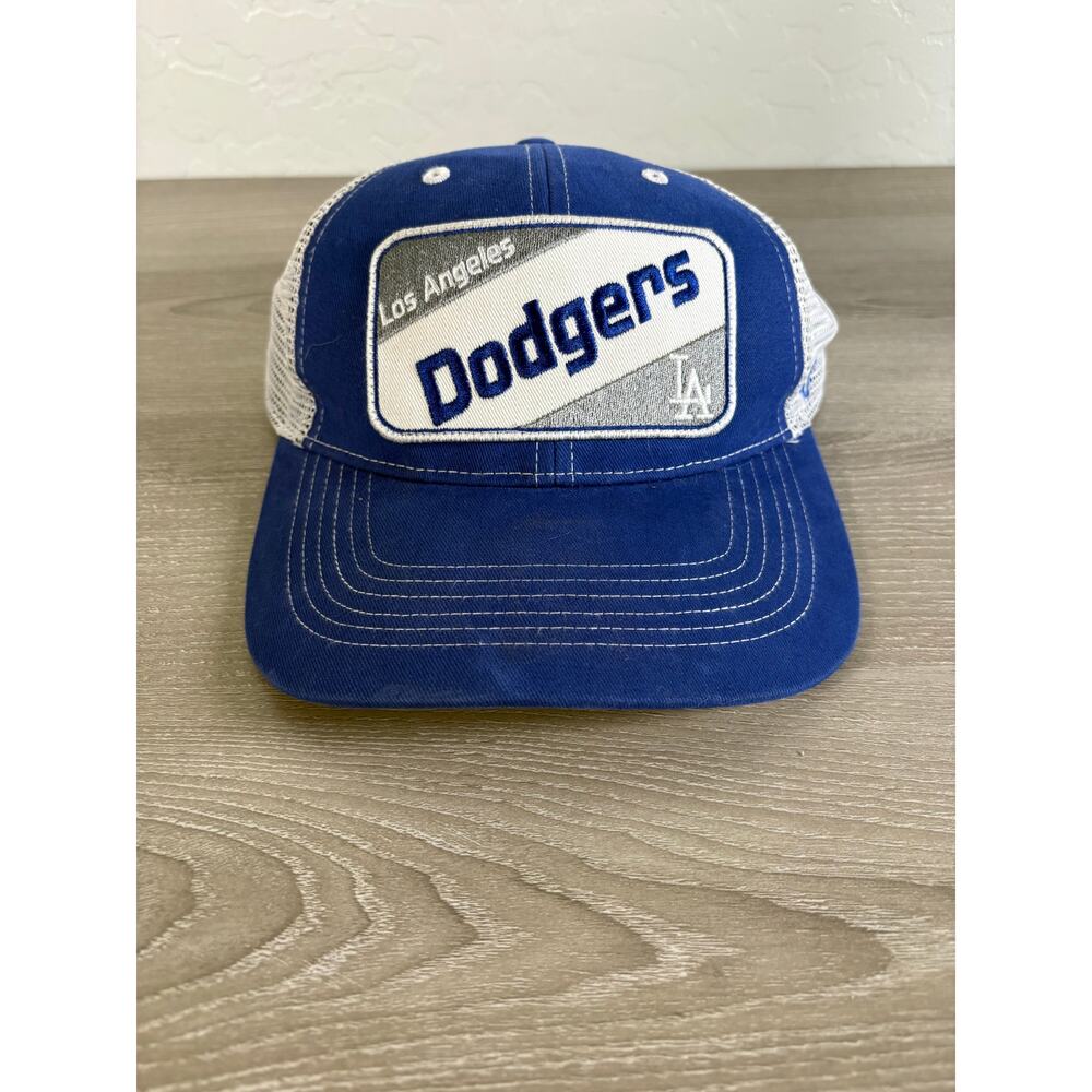 Los Angeles Dodgers MLB 47 Brand Trucker Snapback Logo Patch Men's Hat- EUC